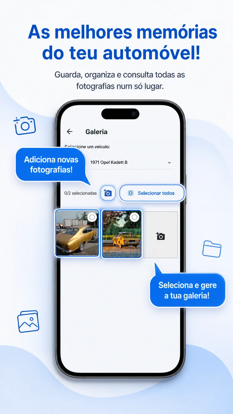 Galeria de fotografias de um veículo na aplicação ATNova